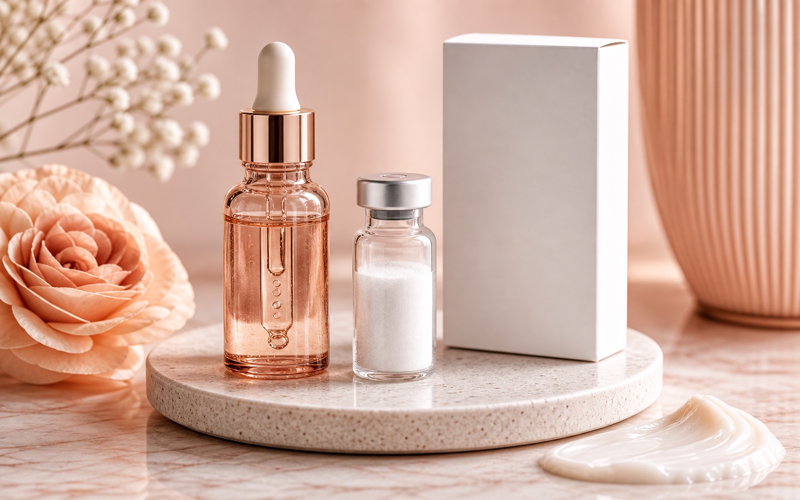 Eye and lash skincare guide visual with premium packaging